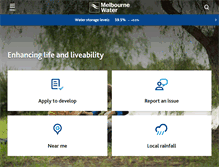 Tablet Screenshot of melbournewater.com.au